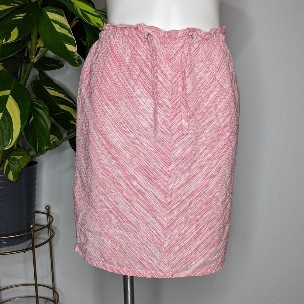 ✨3/$15 Merona pink & white striped skirt S